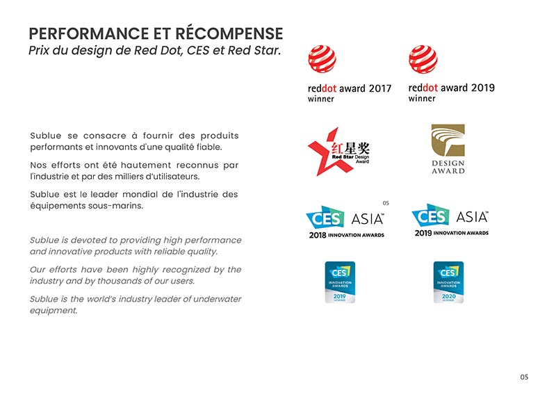 Brochure Sublue - scooters sous-marins